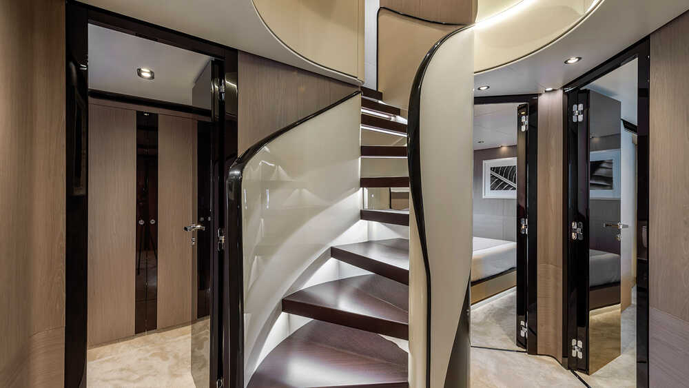 Stairs to lower deck