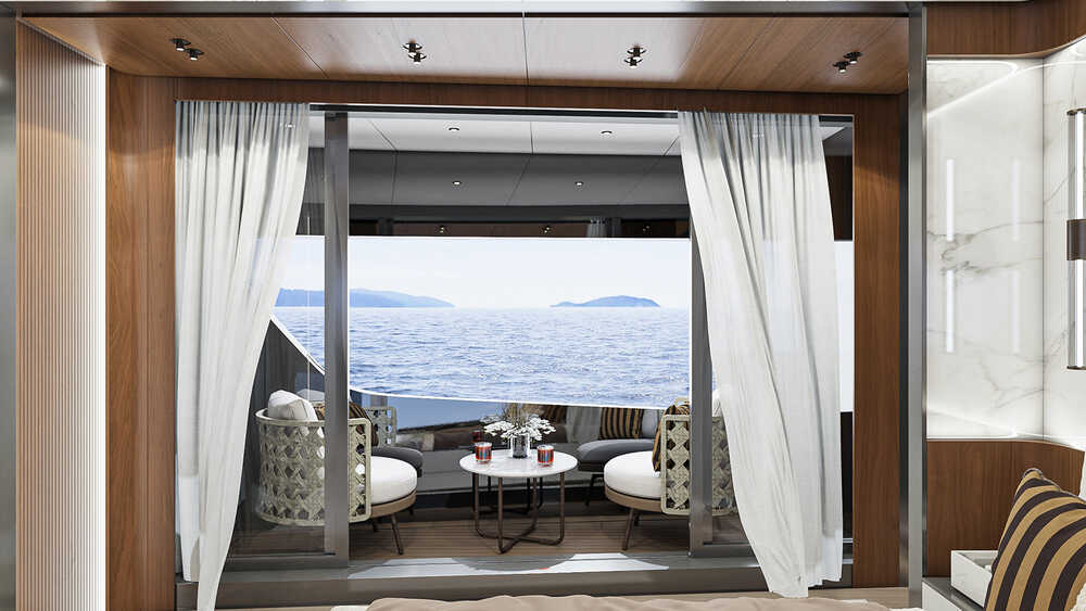 Balcony in master cabin
