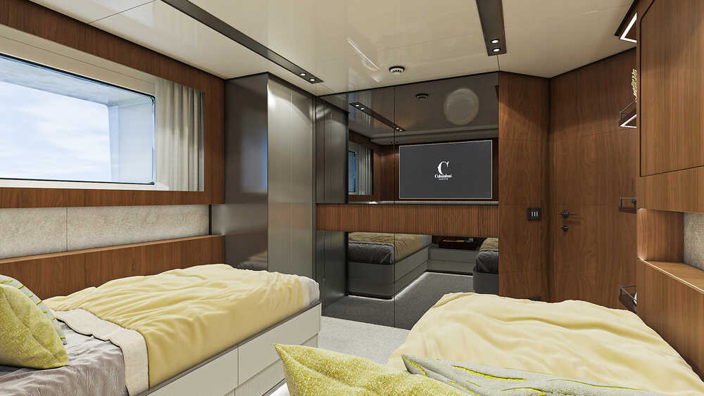 Guest cabin on lower deck