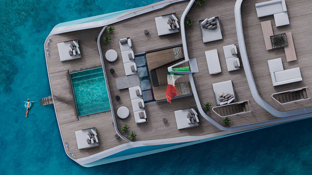 Lounge areas on aft
