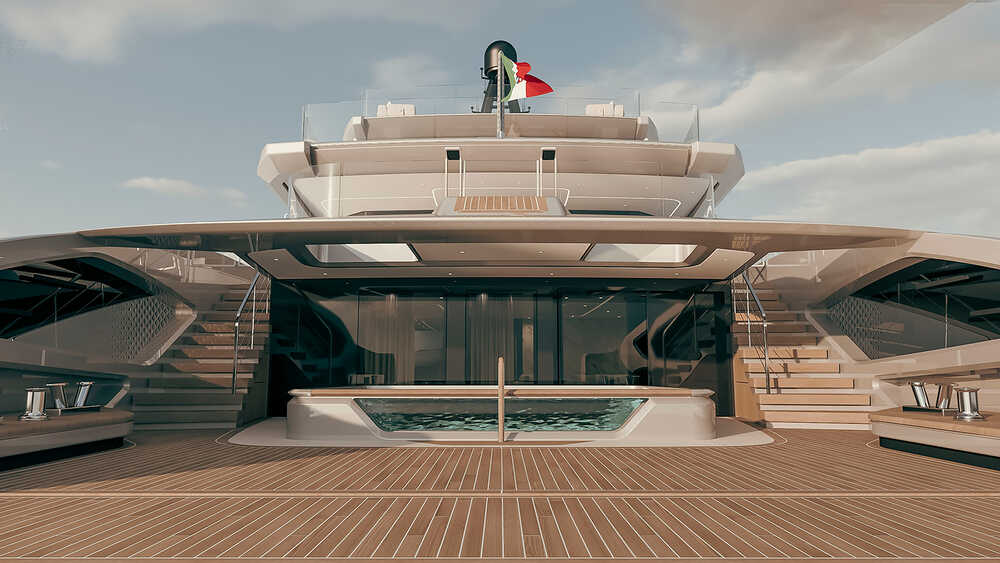 Aft beach club with a pool