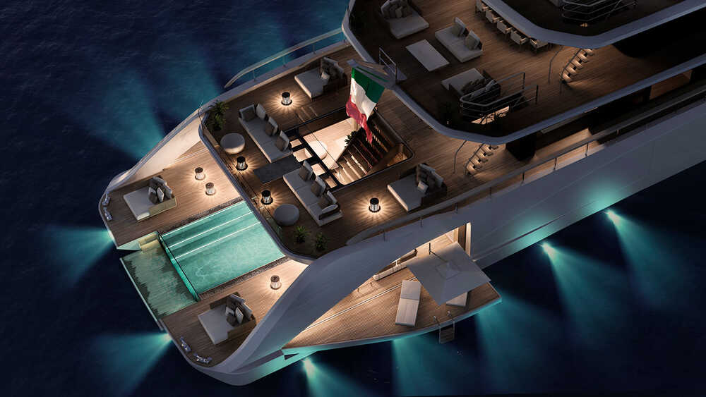 Lounge areas on aft