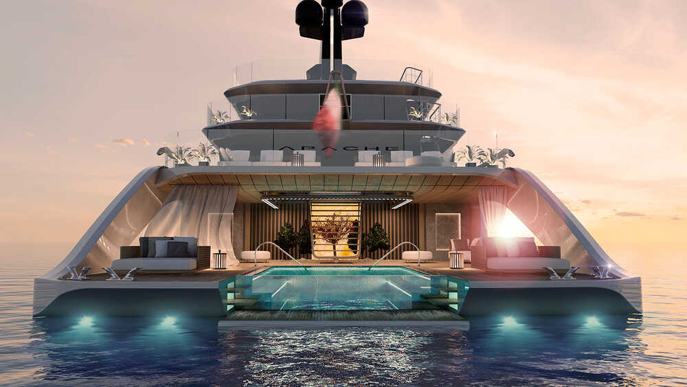 Aft beach club with pool