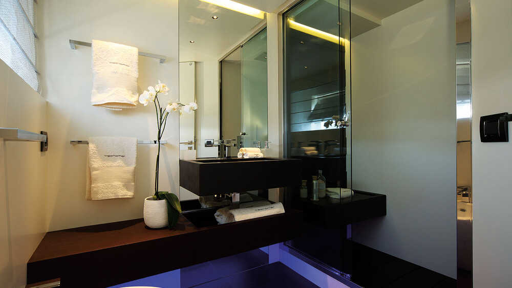 Bathroom in the master cabin