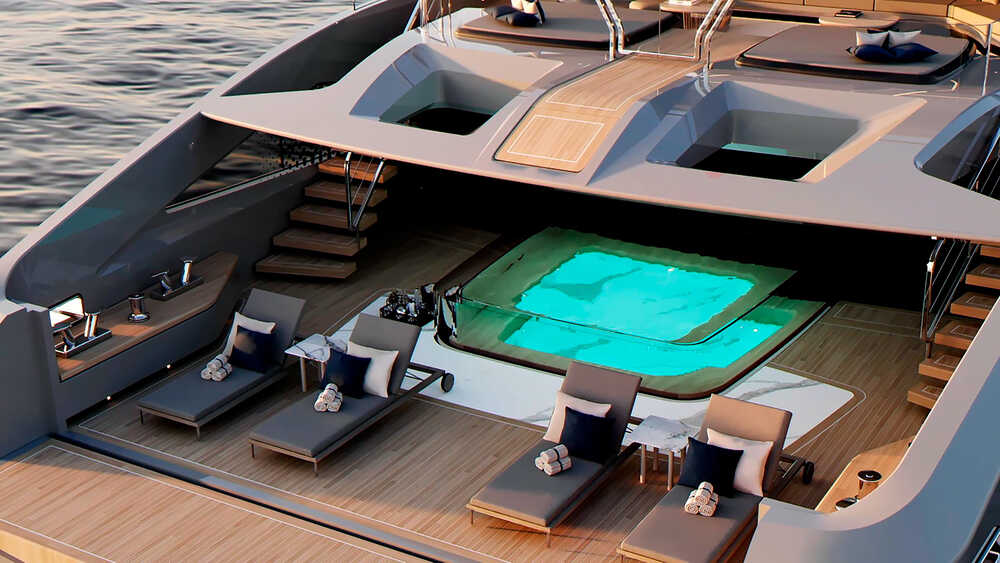 Aft beach club with a pool