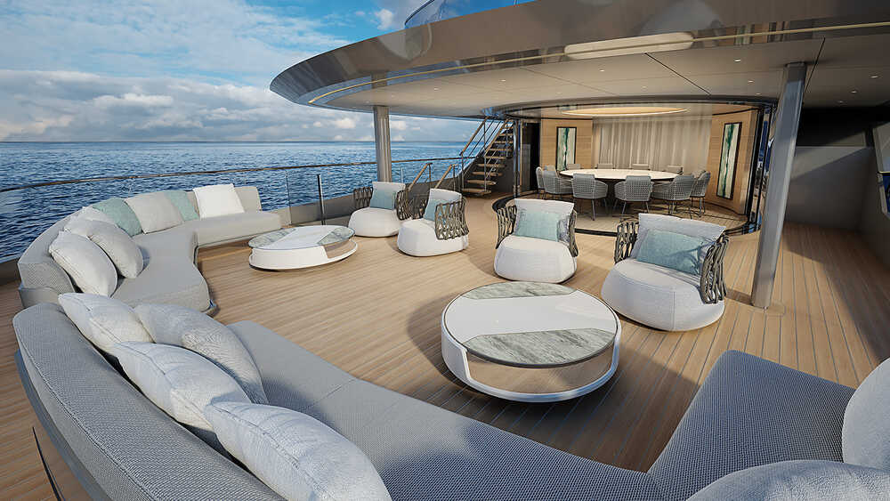 Lounge area on aft upper deck