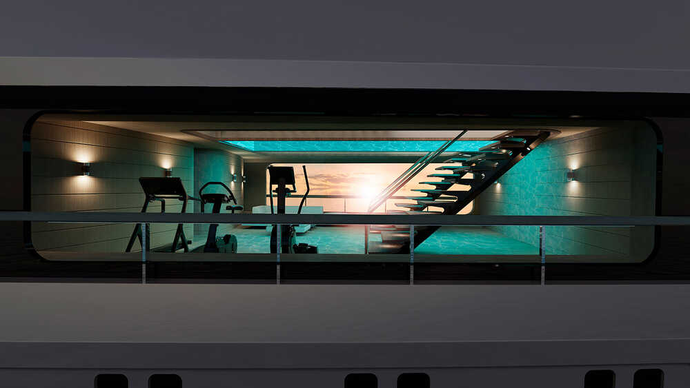 Gym on main deck