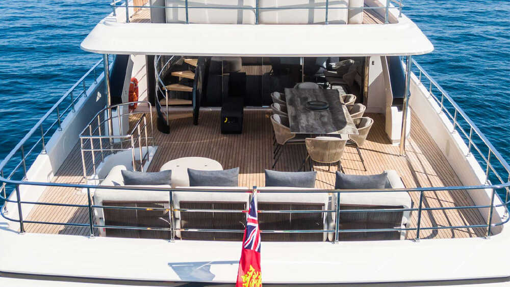 Lounge area on aft upper deck