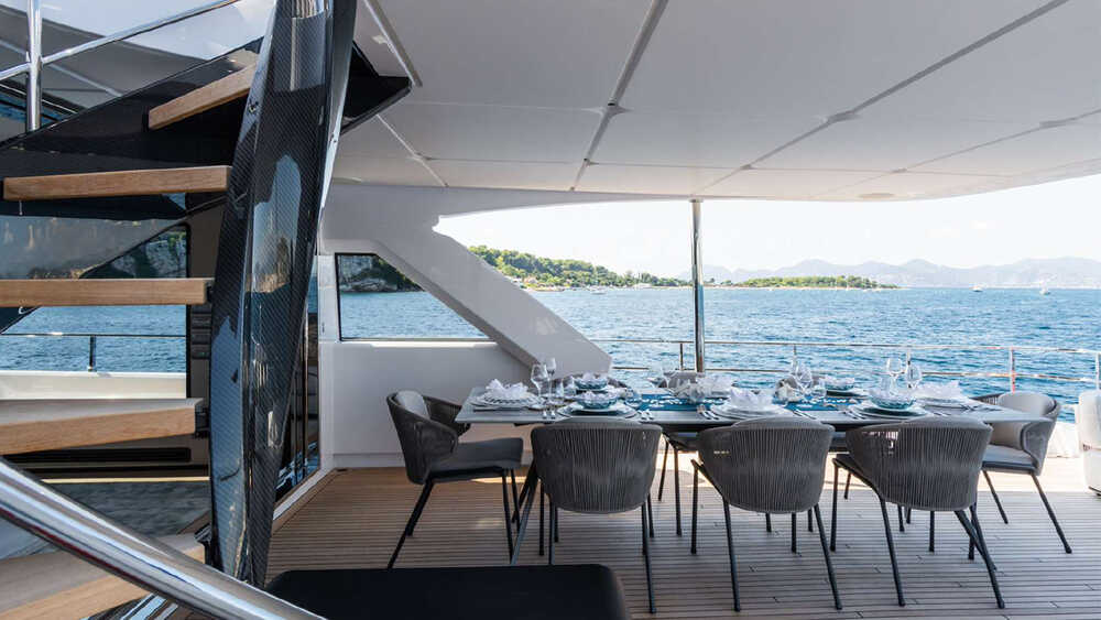 Dining area on aft upper deck