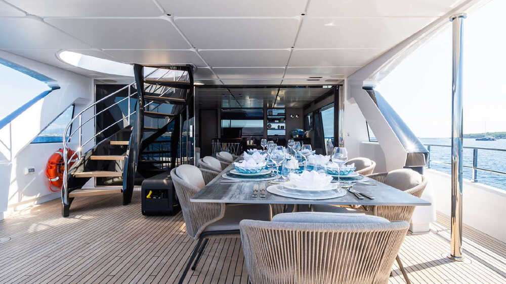 Dining area on aft upper deck