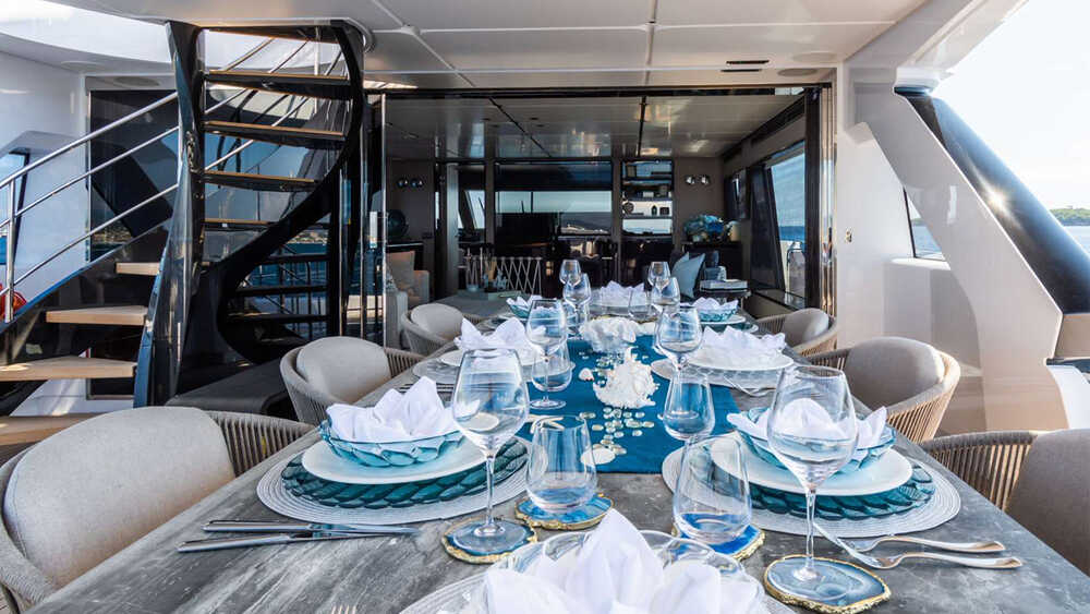Dining area on aft upper deck