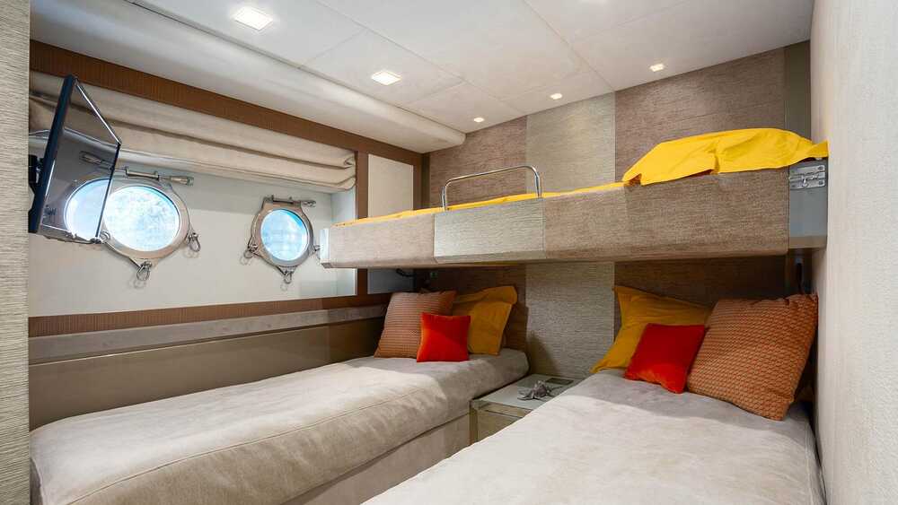 Guest cabin on port side