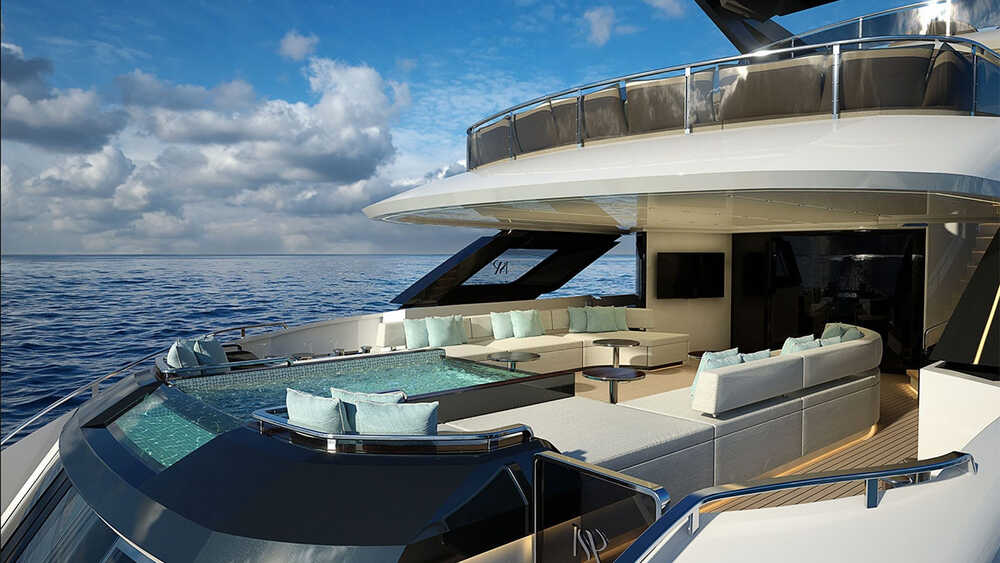 Cockpit with pool on main deck