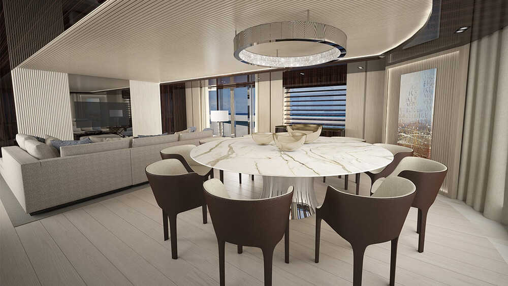 Dining area in main salon