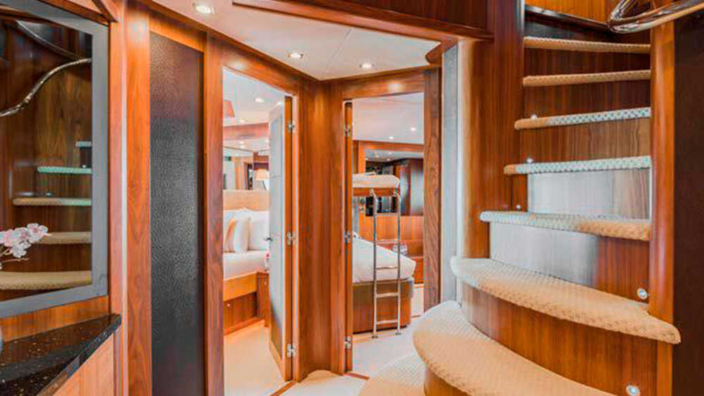 Stairs to the lower deck 