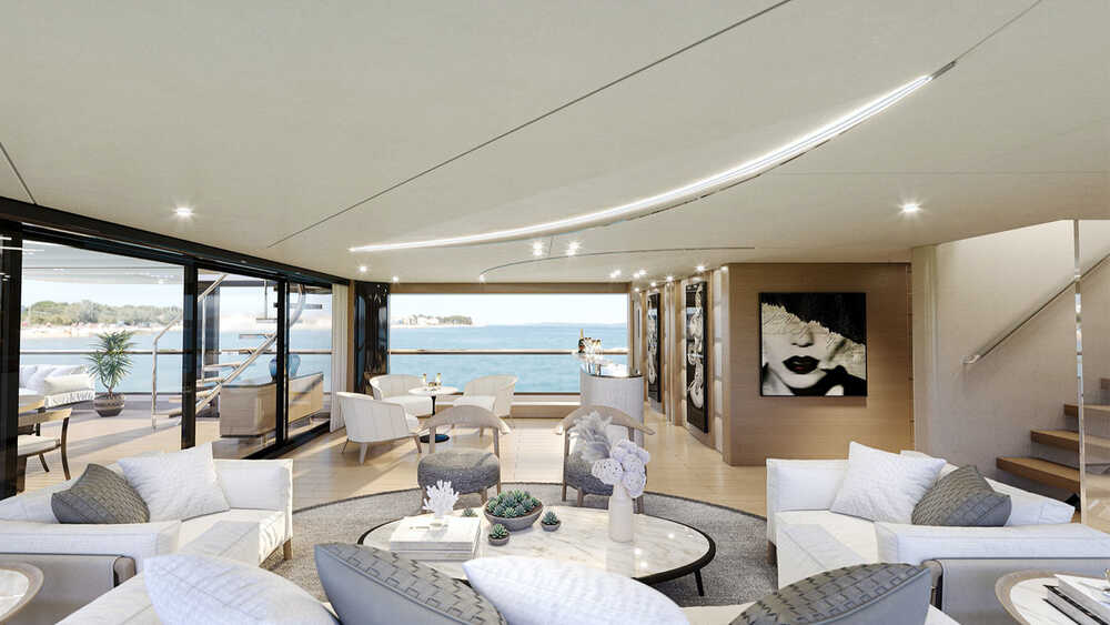 Salon on upper deck (optional configuration)