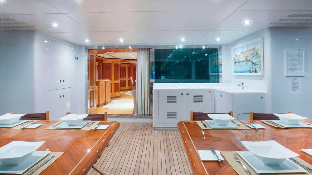 Dining area on the main deck