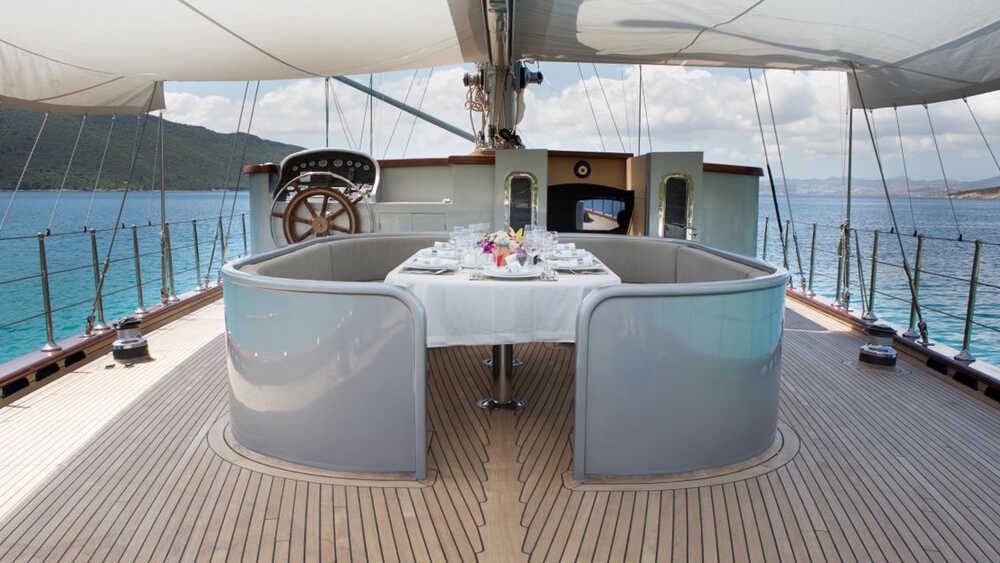 Dining area on deck