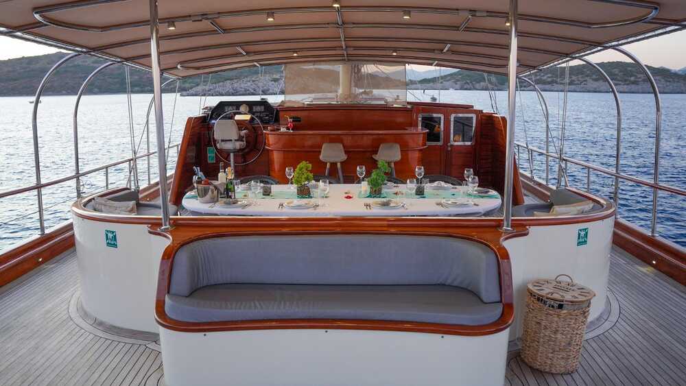 Dining area on deck