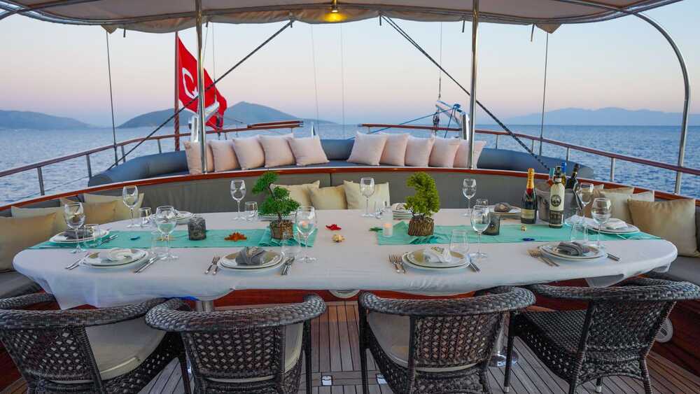 Dining area on deck