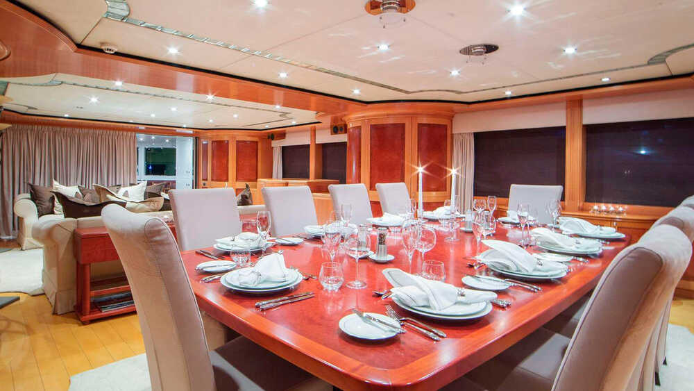 Dining area in the main saloon