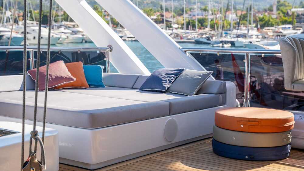 Sun loungers on deck