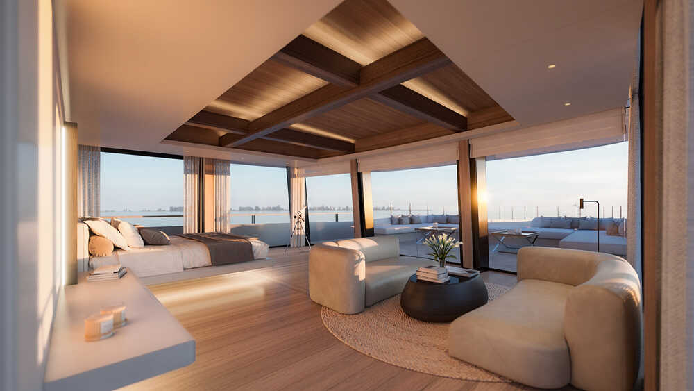 Owner's apartment on bow upper deck