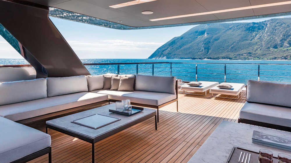 Lounge area and sunpads on sun deck