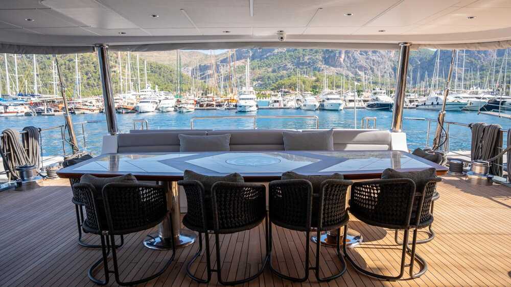 Dining area on deck