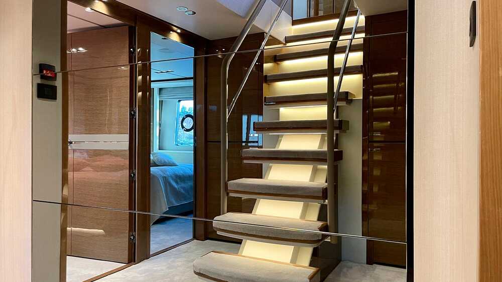 Staircase to lower deck