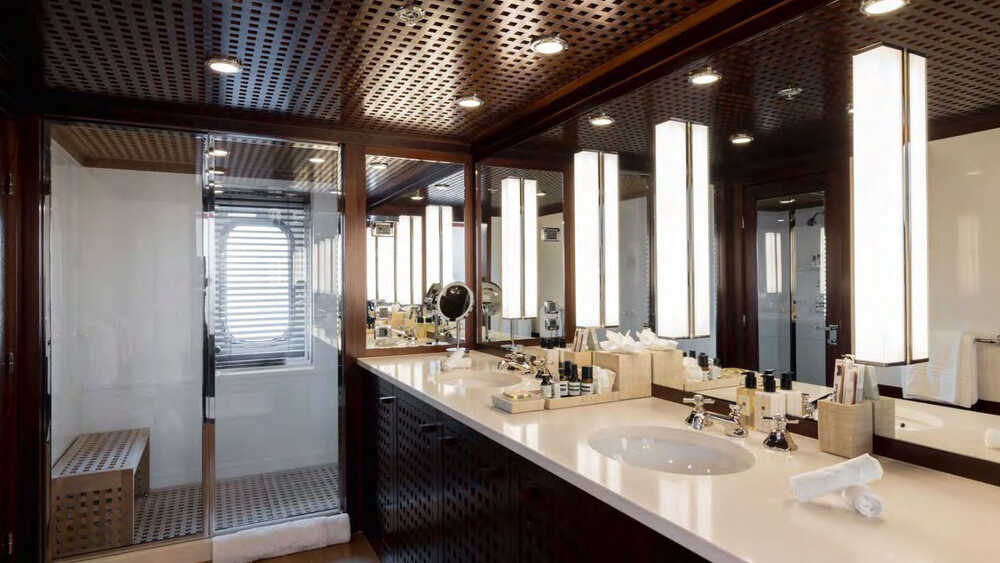 Lower Deck Double Port Cabins Forward Bathroom 
