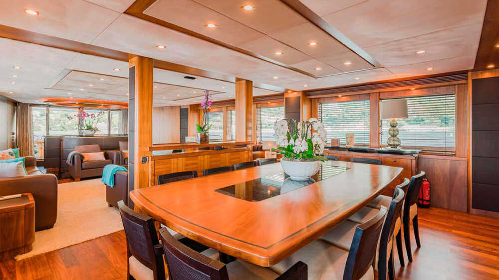 Dinette in salon on the main deck