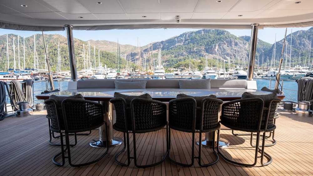 Dining area on deck