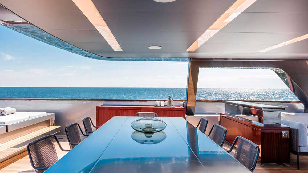 Dining area on sun deck