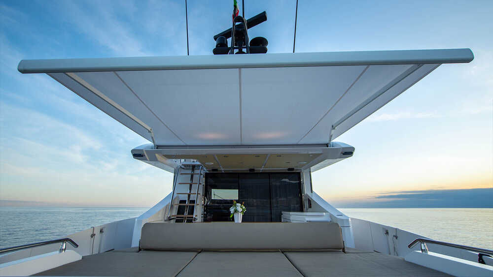 Awning on aft cockpit