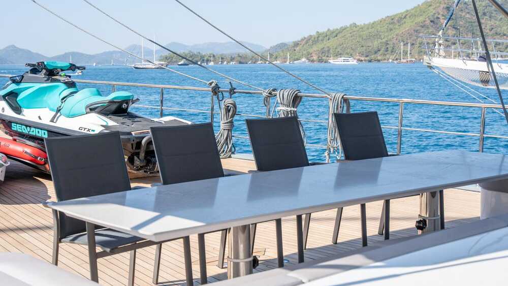 Dining area on deck
