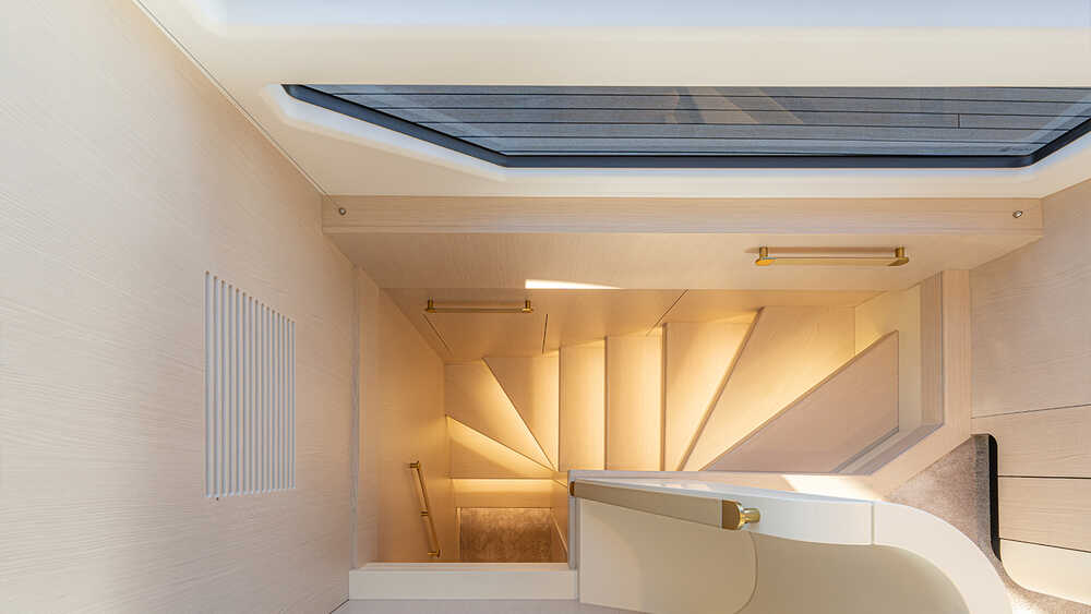 Stairs to lower deck