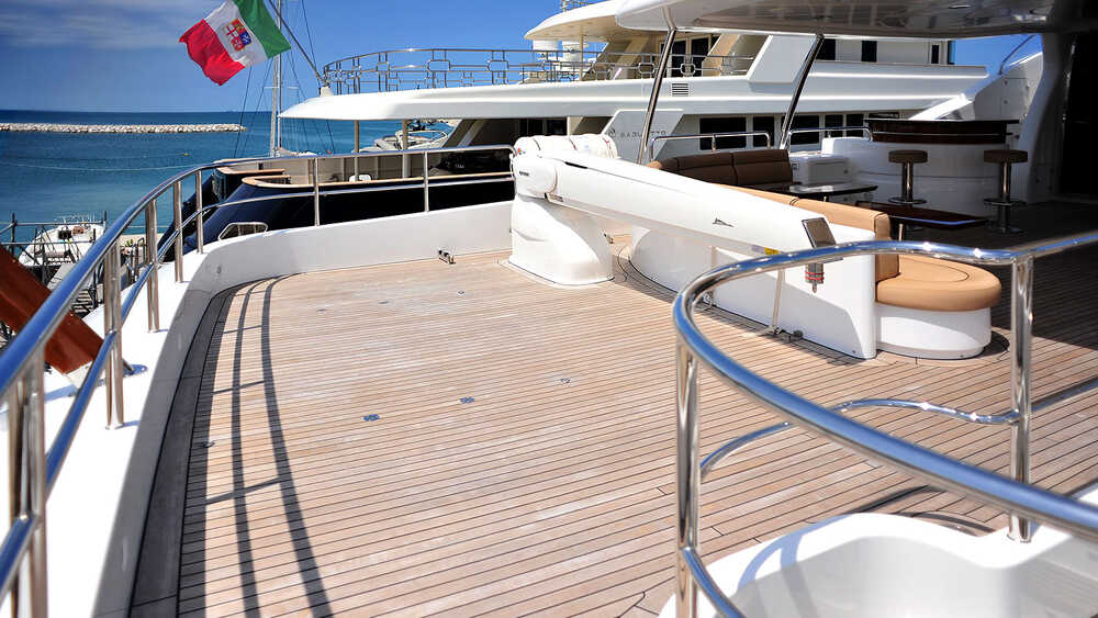 Crane on aft upper deck