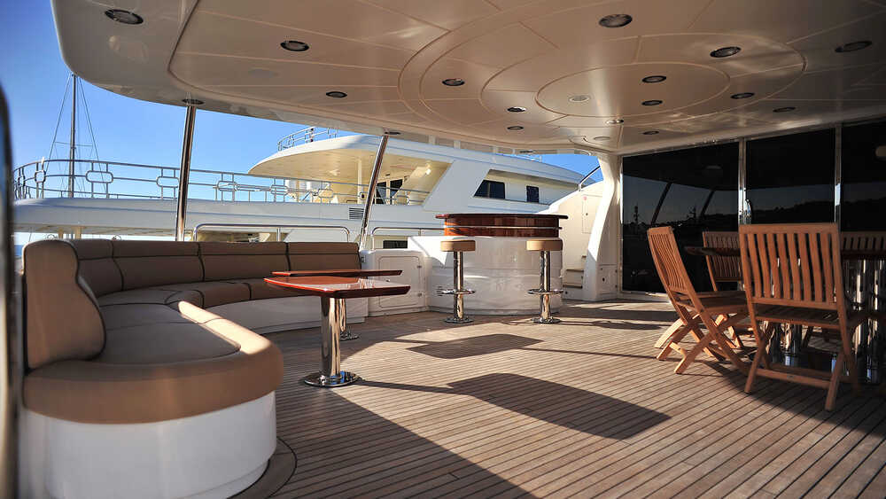 Lounge area on aft upper deck