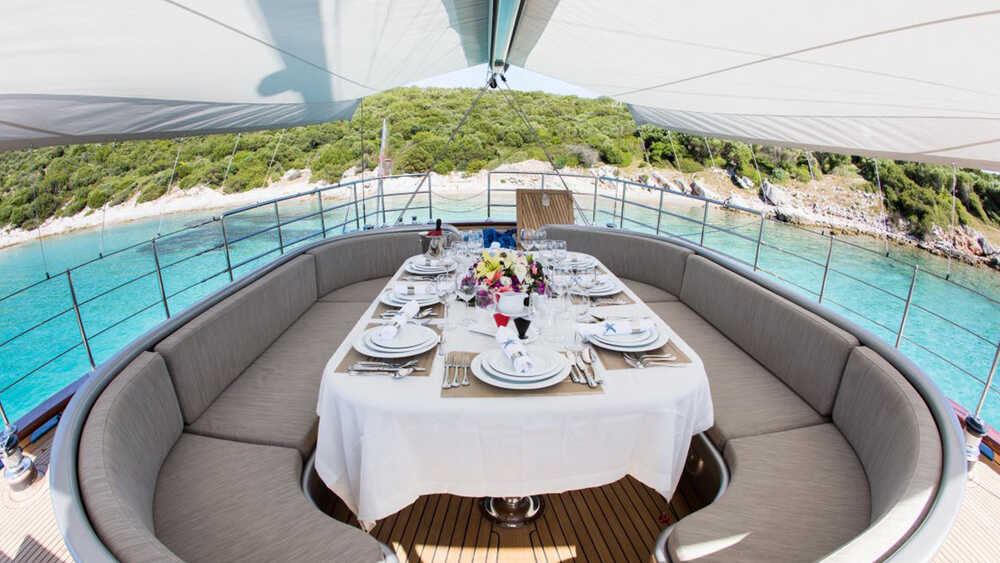 Dining area on deck