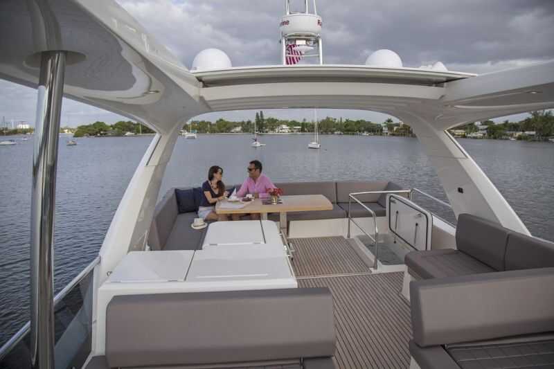 Flybridge lounge area