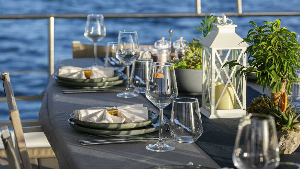 Dining area on deck
