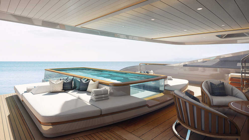 Cockpit on the main deck with pool