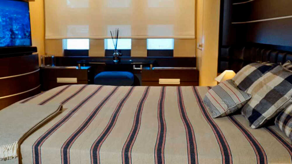 The master stateroom of the Azimut 86S