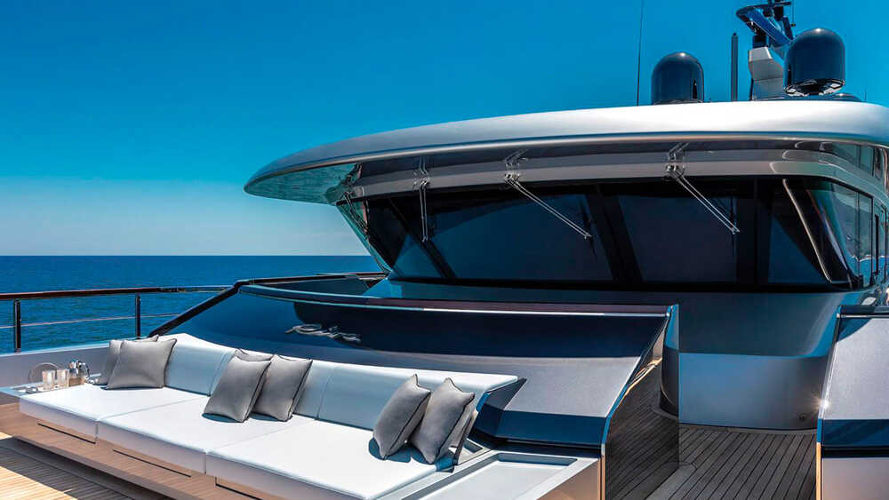 Lounge area on upper deck bow area
