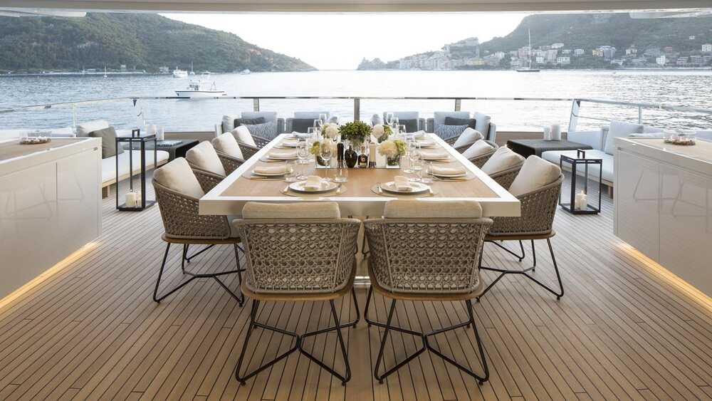 Dining area on aft upper deck