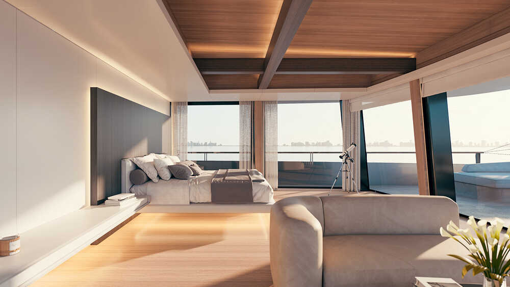 Owner's apartment on bow upper deck