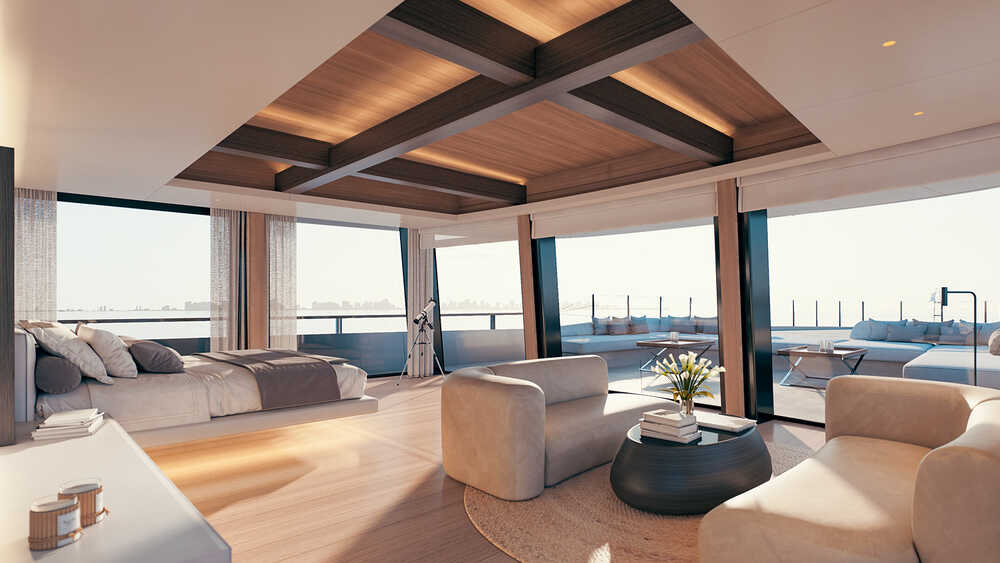 Owner's apartment on bow upper deck