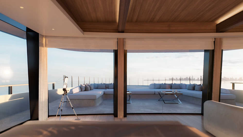 Owner's apartment on bow upper deck