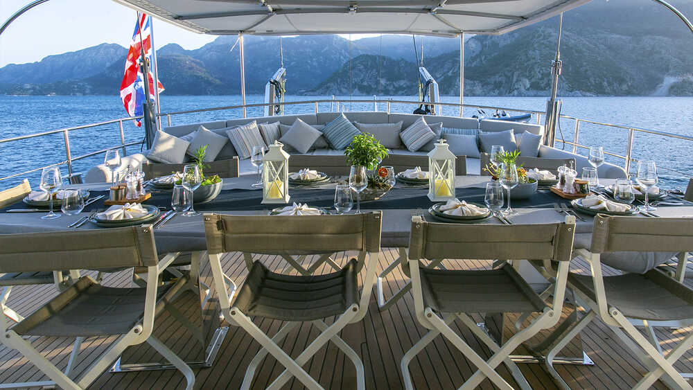 Dining area on deck